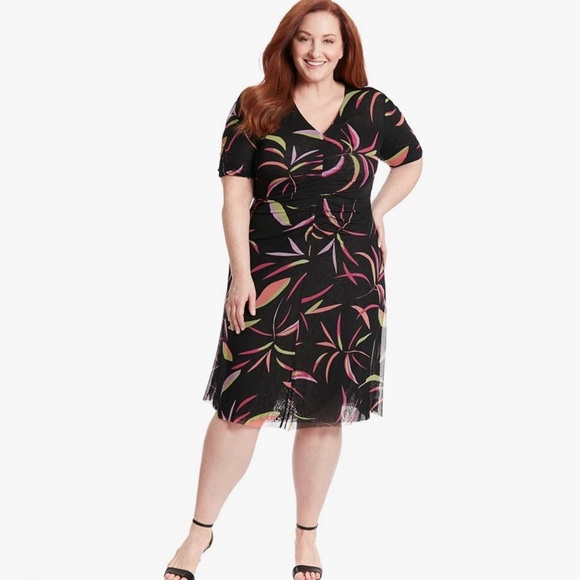 Maggy London V-Neck Reversible A-line Mesh Multi Occasion Dress Size Small NWT - Picture 4 of 16